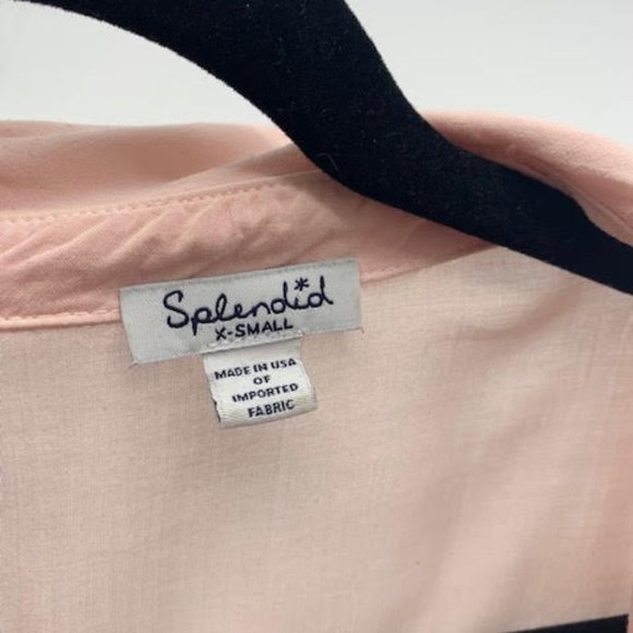 Splendid Long Sleeve Button Up Shirt-Blush Pink XS - Picture 6 of 6